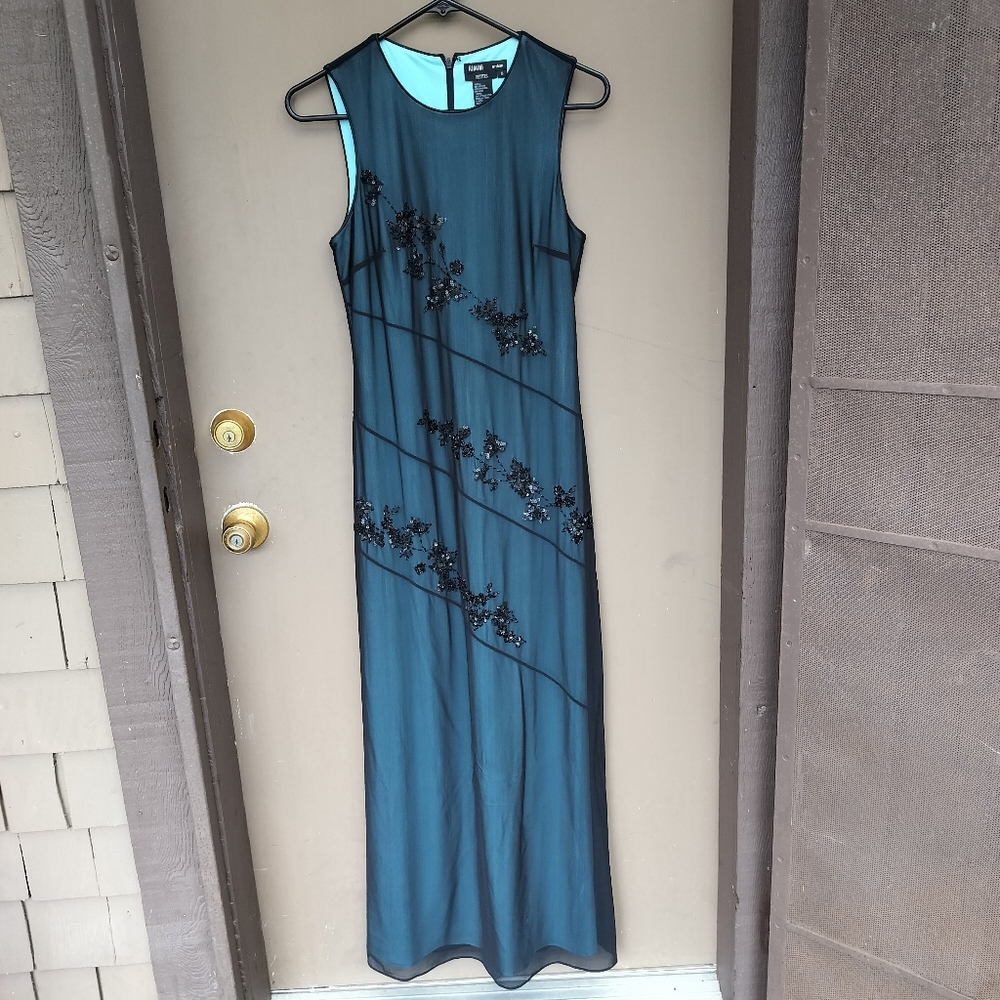 Y2K Rimini Petites Sleeveless Whimsigoth Maxi Dress with Bead and Sequin Accents